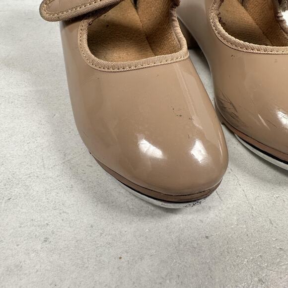 Weissman Tap Dance Shoes Girls Size 10 Tan Patent Mary Jane Strap W2600 - Picture 4 of 13